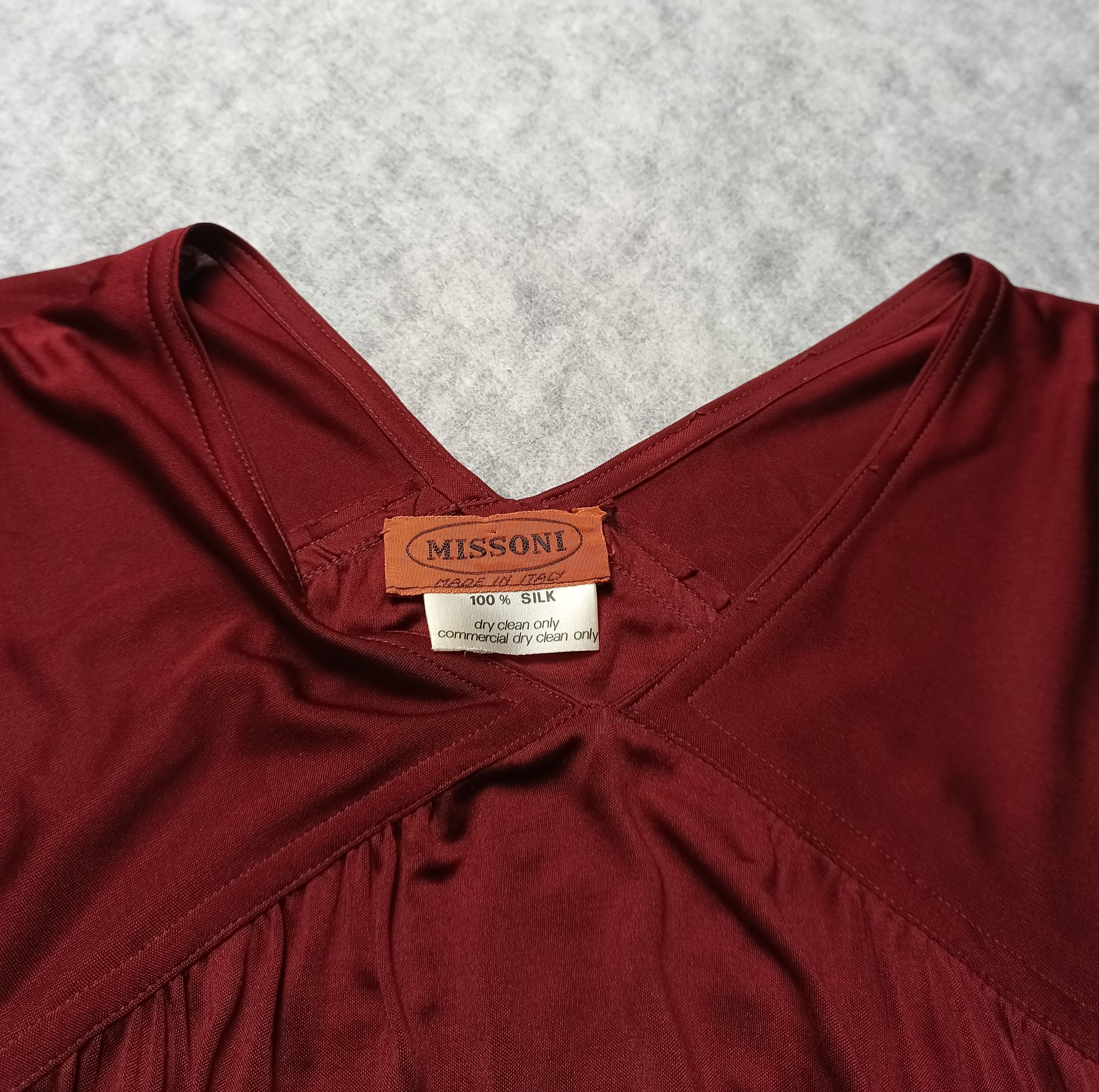 Missoni Missoni Vintage Maroon Silk Dress Size M Size M / US 6-8 / IT 42-44 - 5 Thumbnail