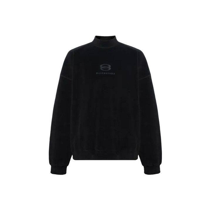 Balenciaga Balenciaga Black Logo Embroidered Oversized Sweatshirt Size US S / EU 44-46 / 1 - 1 Thumbnail