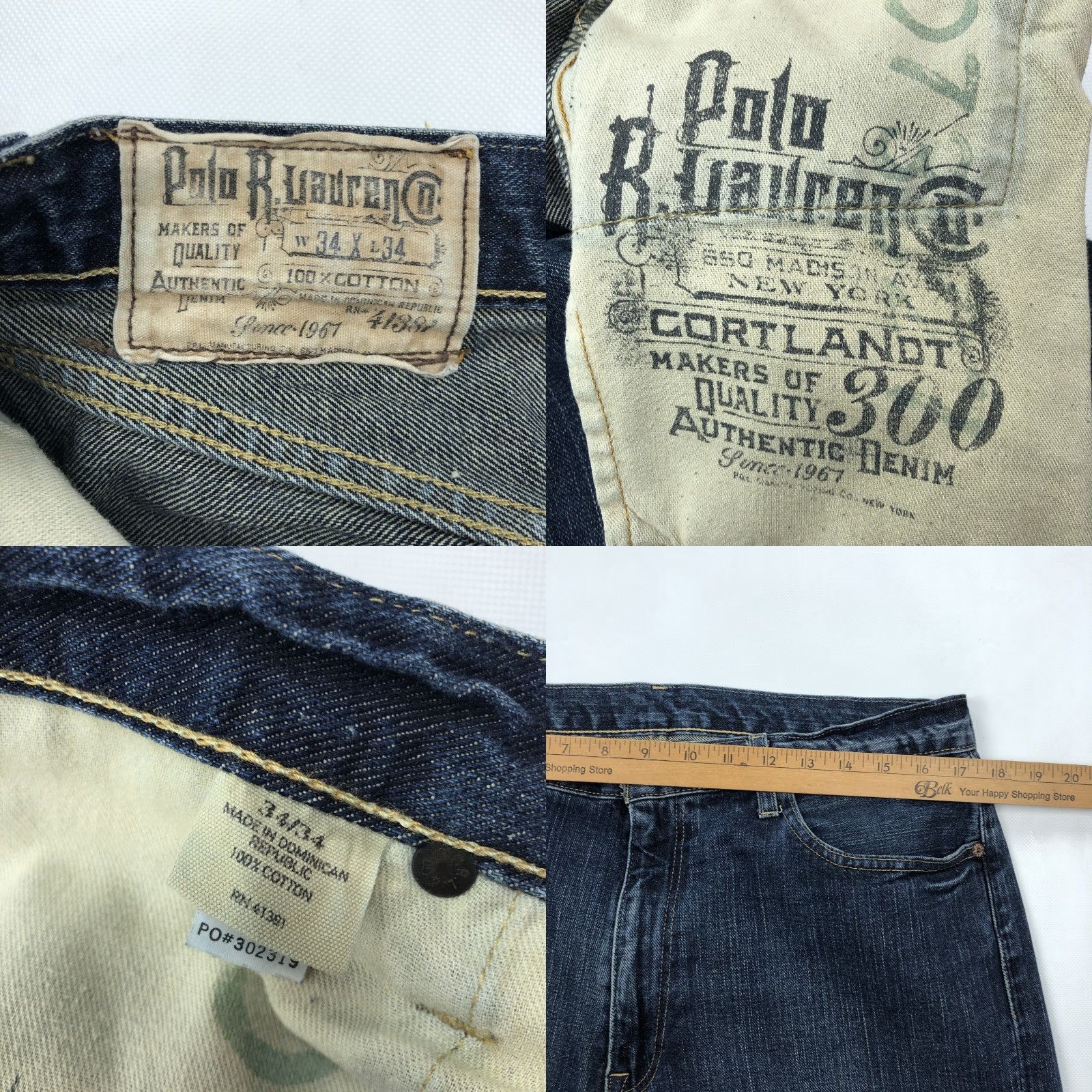 Polo Ralph Lauren Polo Ralph Lauren Polo Ralph Lauren Cortlandt 300 Jeans 34x32 Blue Denim Straight 5-Pocket Men Jeans Size US S / EU 44-46 / 1 - 8 Thumbnail