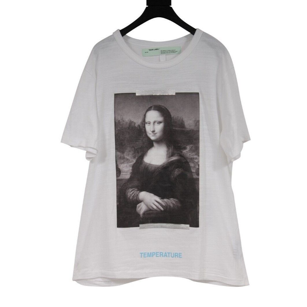 image of Off White Mona Lisa Temperature Arrows T Shirt in White, Men's (Size Large)