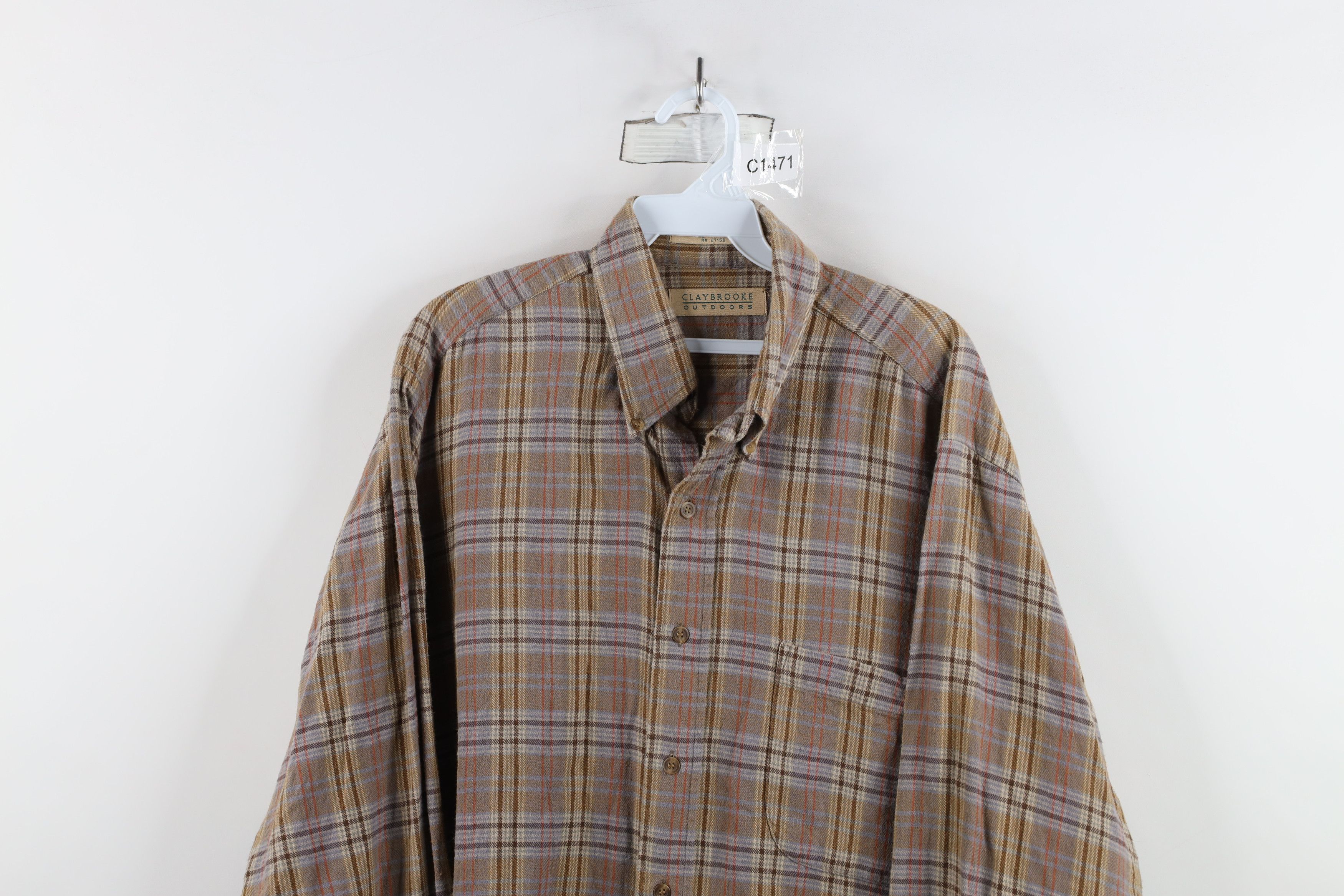 Vintage Vintage 90s Streetwear Earth Tone Flannel Button Down Shirt Size US L / EU 52-54 / 3 - 2 Thumbnail