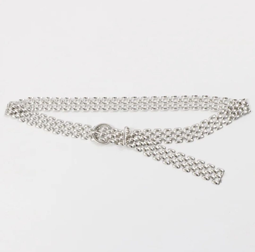 Jewelry Silver Plated Bead Chain Belt Women Classy Size ONE SIZE - 4 Thumbnail