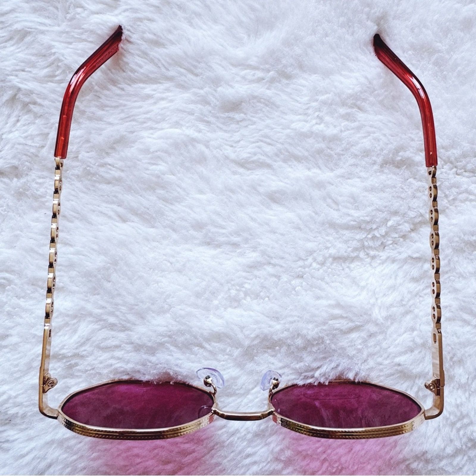 Other Phoebe Dark Pink Geometric Sunglasses Size ONE SIZE - 9 Thumbnail