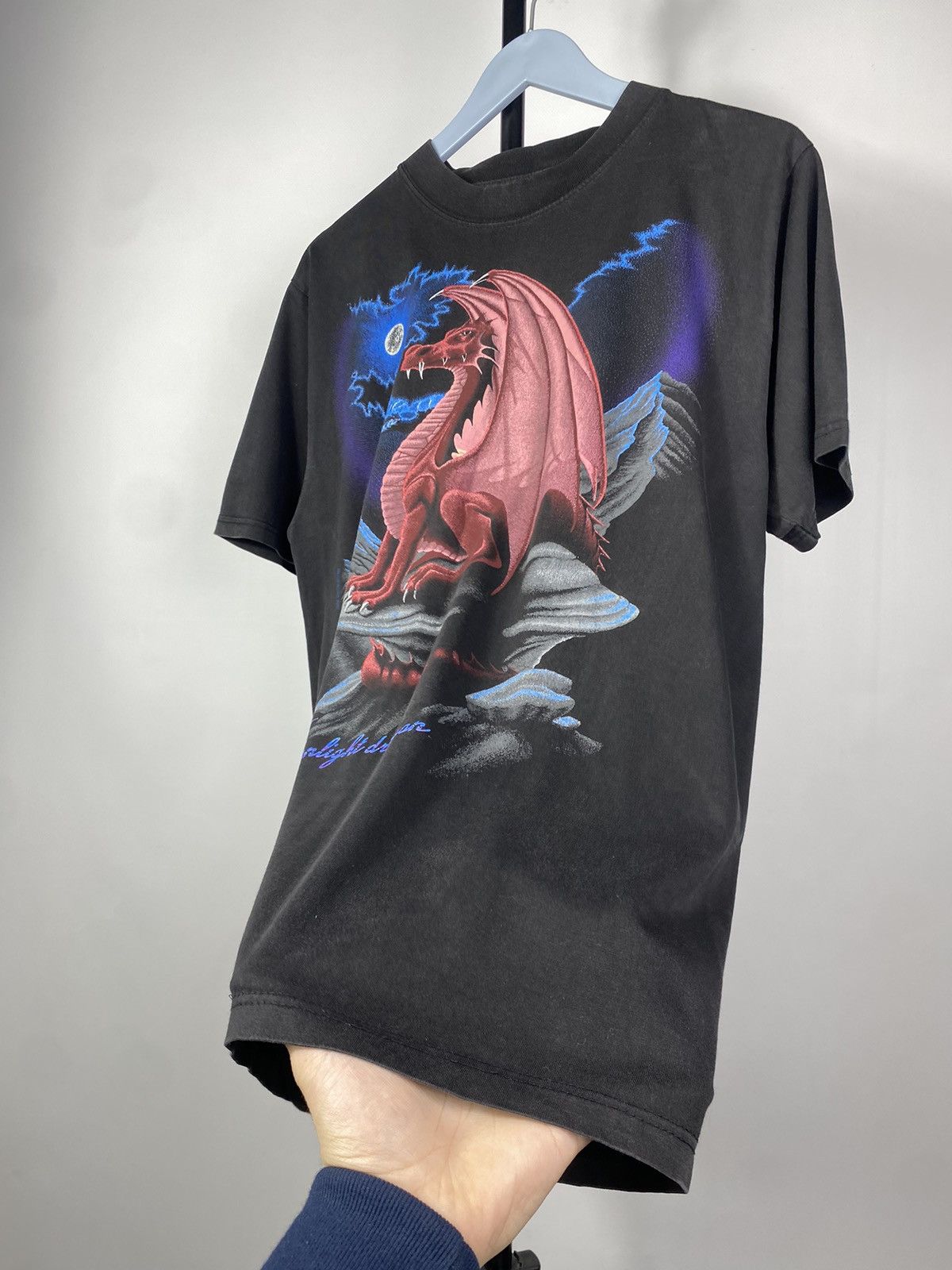 Japanese Brand × Vintage Vintage 90s Japan Rose Moonlight Dragon Big Logo Tee T shirt Size US M / EU 48-50 / 2 - 4 Thumbnail