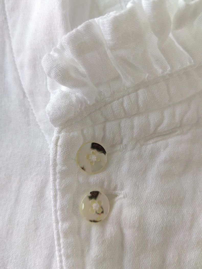 Kapital White Cotton Long Sleeve Shirt for Women-2506 Size US M / EU 48-50 / 2 - 4 Thumbnail