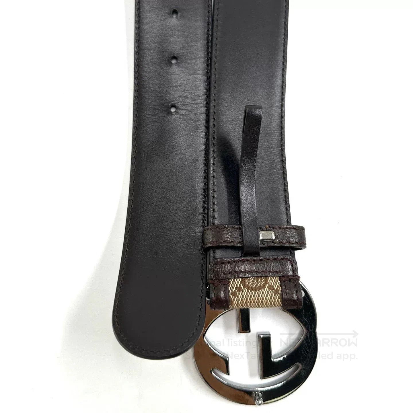 Gucci Gucci Classic Silver Buckle Canvas Belt. Size ONE SIZE - 3 Thumbnail