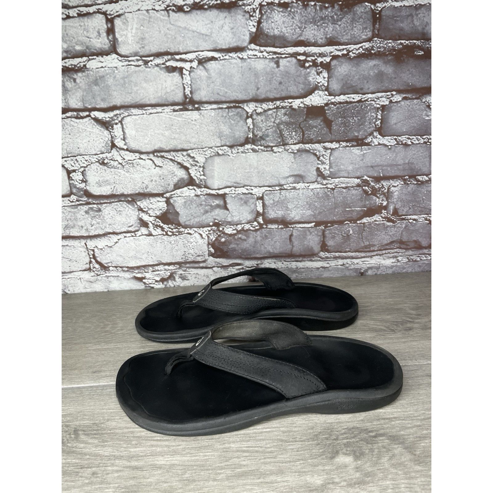 Olukai Olukai Ohana Black Synthetic Flip Flop Thong Beach Sandals W Size US 8 / IT 38 - 21 Thumbnail