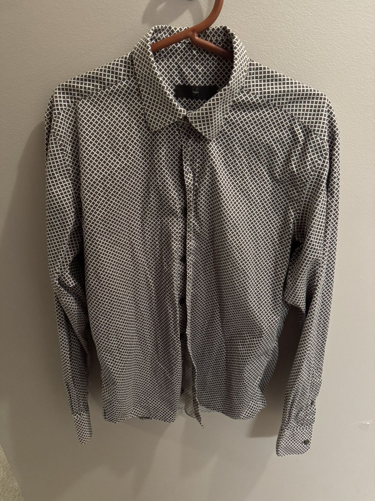 Z Zegna Z Zegna Geometric Dress Shirt Size IV/L Size US L / EU 52-54 / 3 - 1 Thumbnail
