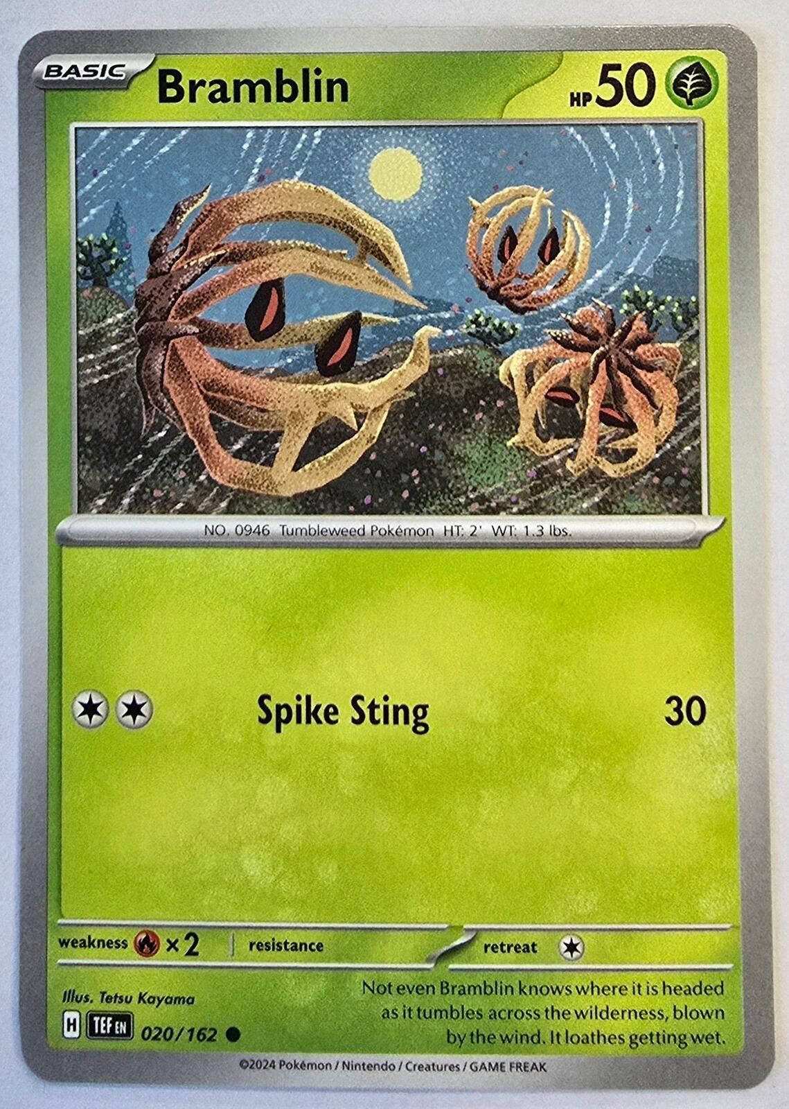 Pokemon Bramblin Pokémon card from the Temporal Forces Size ONE SIZE - 1 Thumbnail