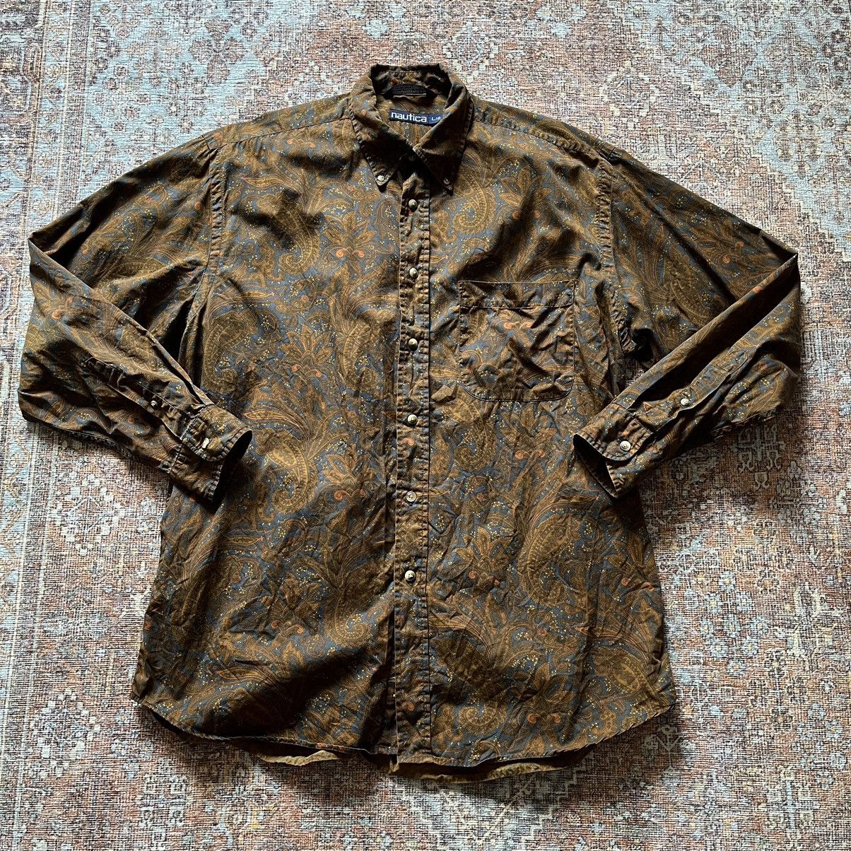 Nautica Nautica Paisley Button Down Shirt Size US L / EU 52-54 / 3 - 1 Thumbnail
