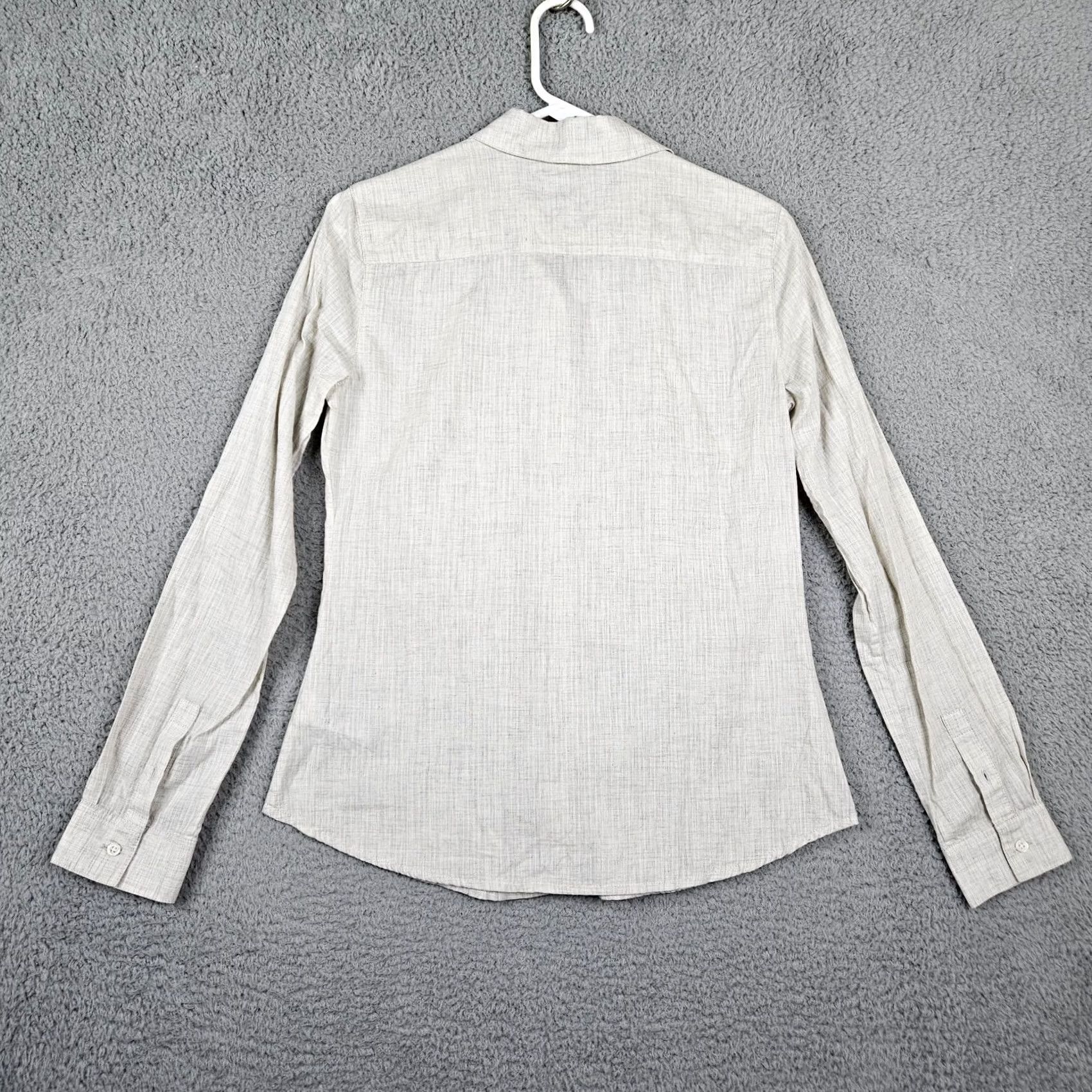 James Perse James Perse Women's Button-Up Shirt Long Sleeve Beige Size 2 Cotton Blend Top Slim Regular Modern Classic Size XS / US 0-2 / IT 36-38 - 2 Thumbnail