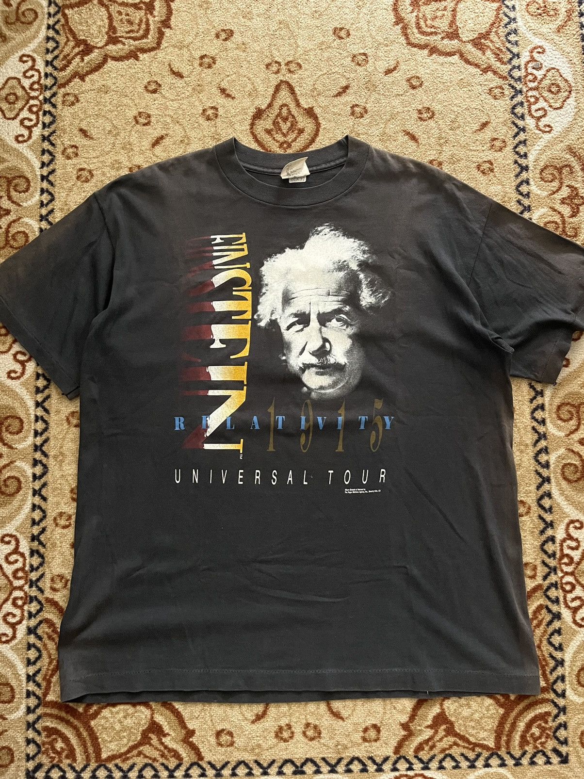 image of Arts Science x Theory Vintage Albert Einstein Relativity Universal Tour in Black, Men's (Size XL)