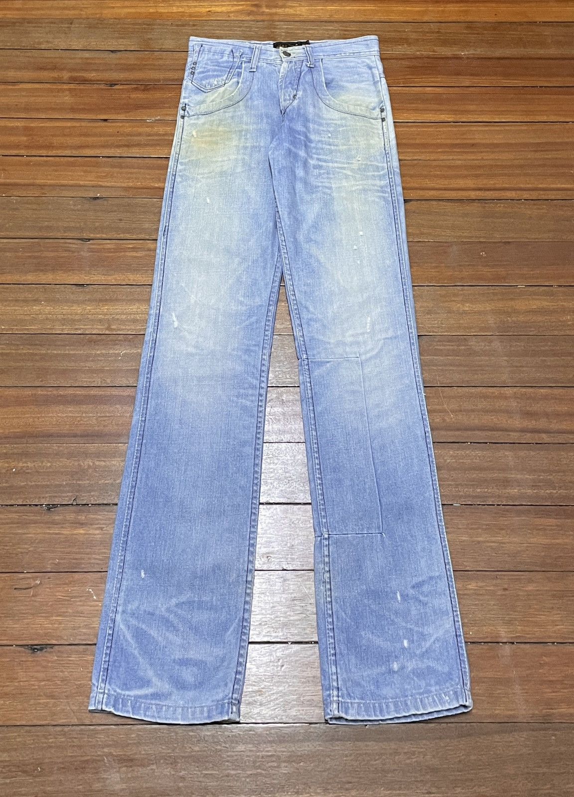 Le Grande Bleu (L.G.B.) Rare Design Vintage Brand Sicko Distressed Jeans 1990s Size US 29 - 1 Thumbnail