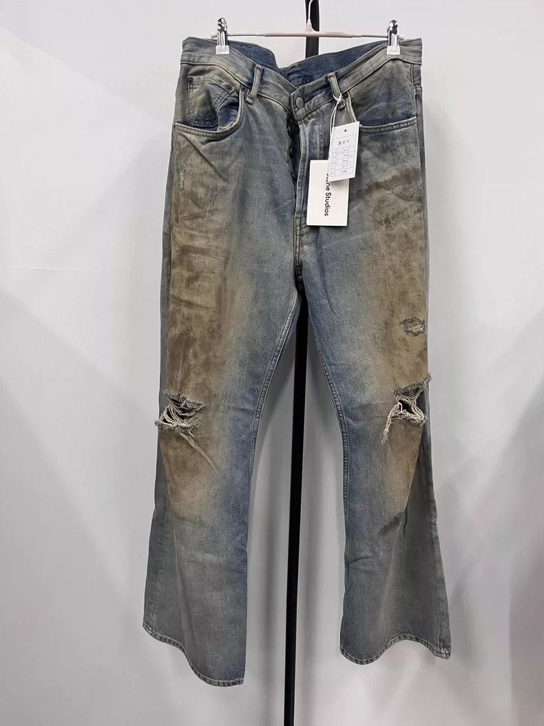 Acne Studios Acne Studios Wide-Leg Distressed Denim Pants- DMC Size US 33 - 1 Thumbnail