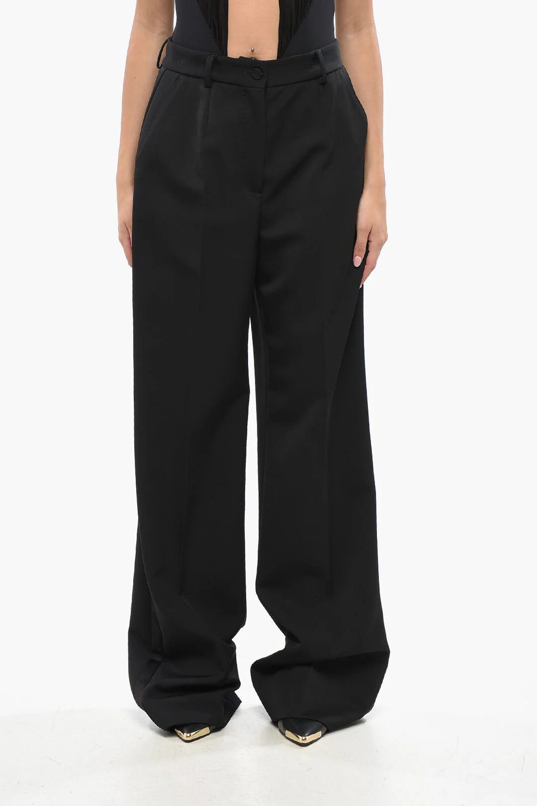 Dolce & Gabbana og1mm0426 Virgin Wool-Blend Pant in Black Size 30" / US 8 / IT 44 - 1 Thumbnail