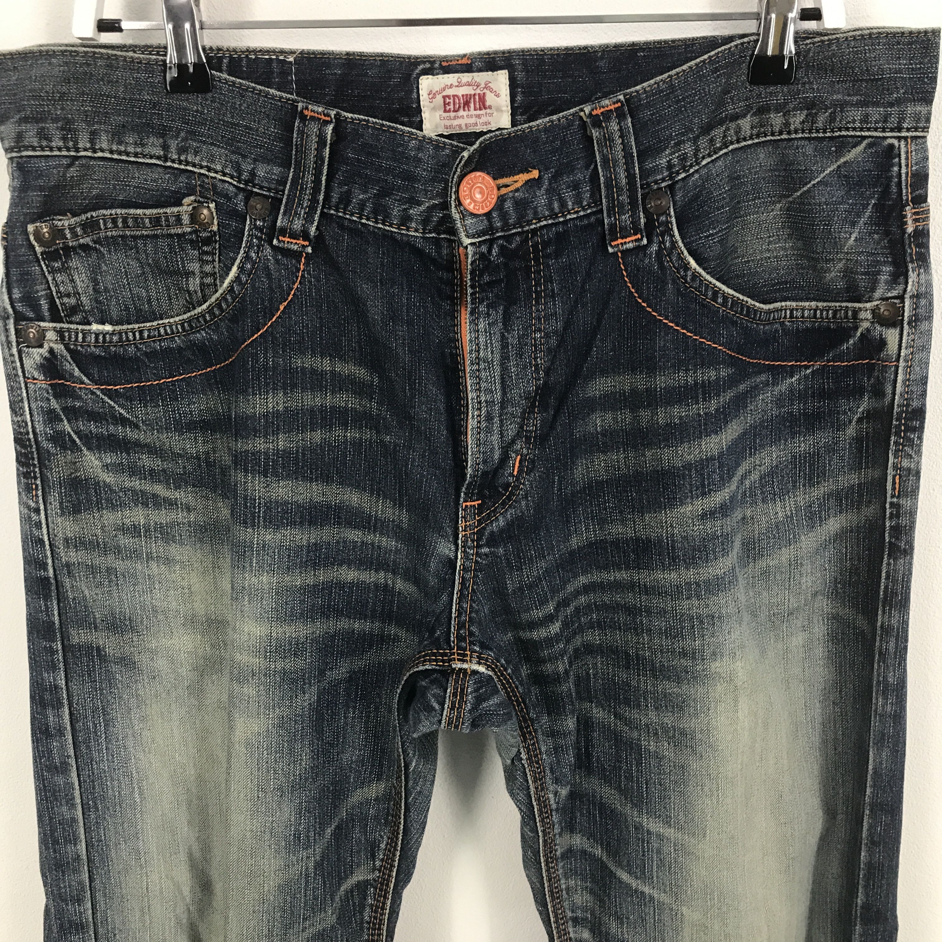 Edwin × Japanese Brand Rare Edwin distressed denim Jeans Size US 30 / EU 46 - 2 Thumbnail