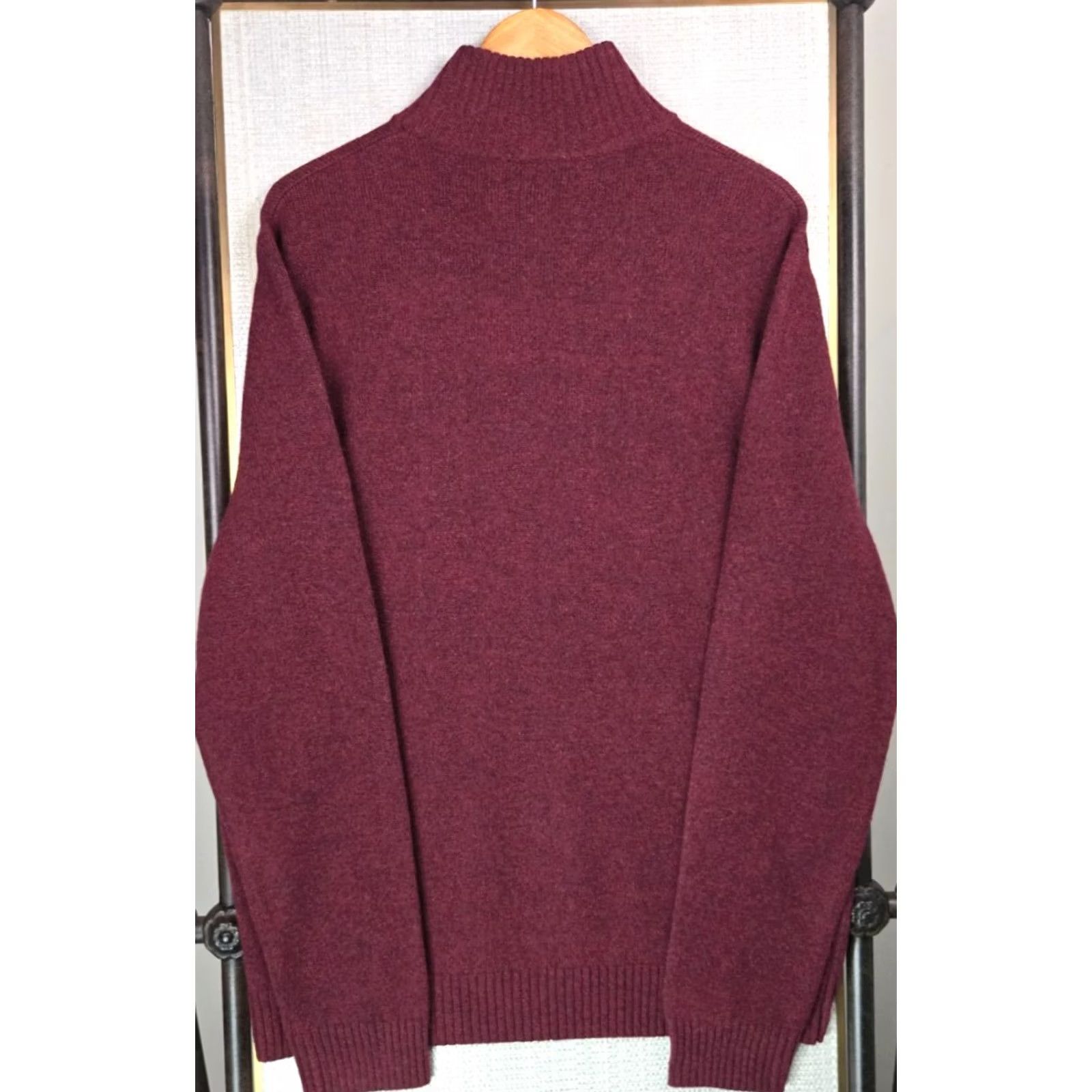 Rodd & Gunn Rodd & Gunn Sweater Shirt Mens L Oxblood Wool Nylon 1/4 Zip Mock Neck Pullover Wool Blend Leather? Size US L / EU 52-54 / 3 - 6 Thumbnail