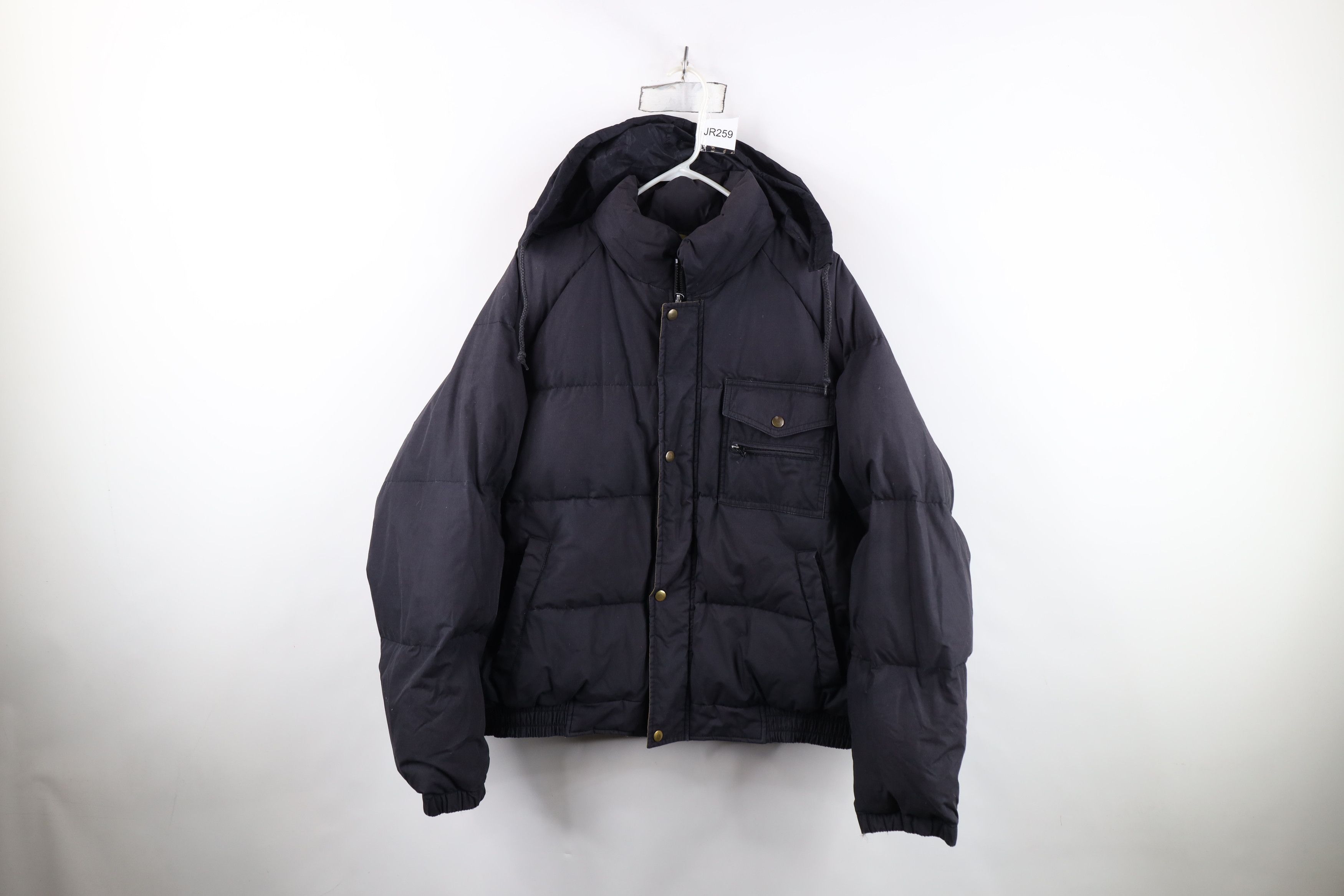 Vintage Vintage 90s Streetwear Duck Down Puffer Jacket Charcoal Gray Size US L / EU 52-54 / 3 - 1 Thumbnail