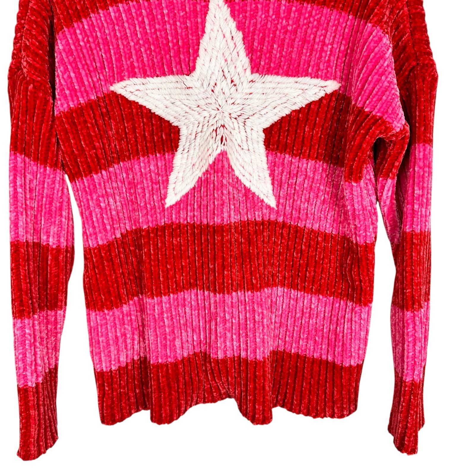 Wildfox Wildfox Heavy Chenille Red Striped Oversized Sweater Small Size S / US 4 / IT 40 - 11 Thumbnail