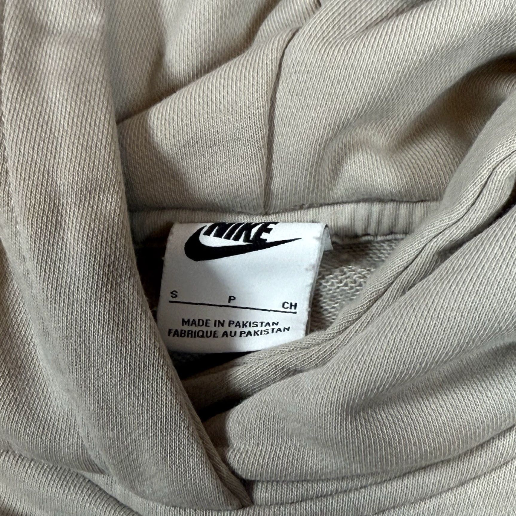 Nike VINTAGE Nike Hoodie Center Swoosh Mens Small Beige Cream Pullover Size US S / EU 44-46 / 1 - 3 Thumbnail
