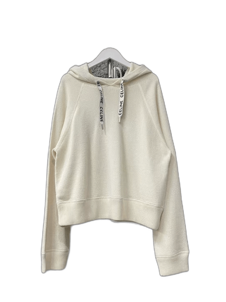 Celine Celine Logo Drawstring Wool Hoodie Sweatshirt Size US M / EU 48-50 / 2 - 1 Thumbnail