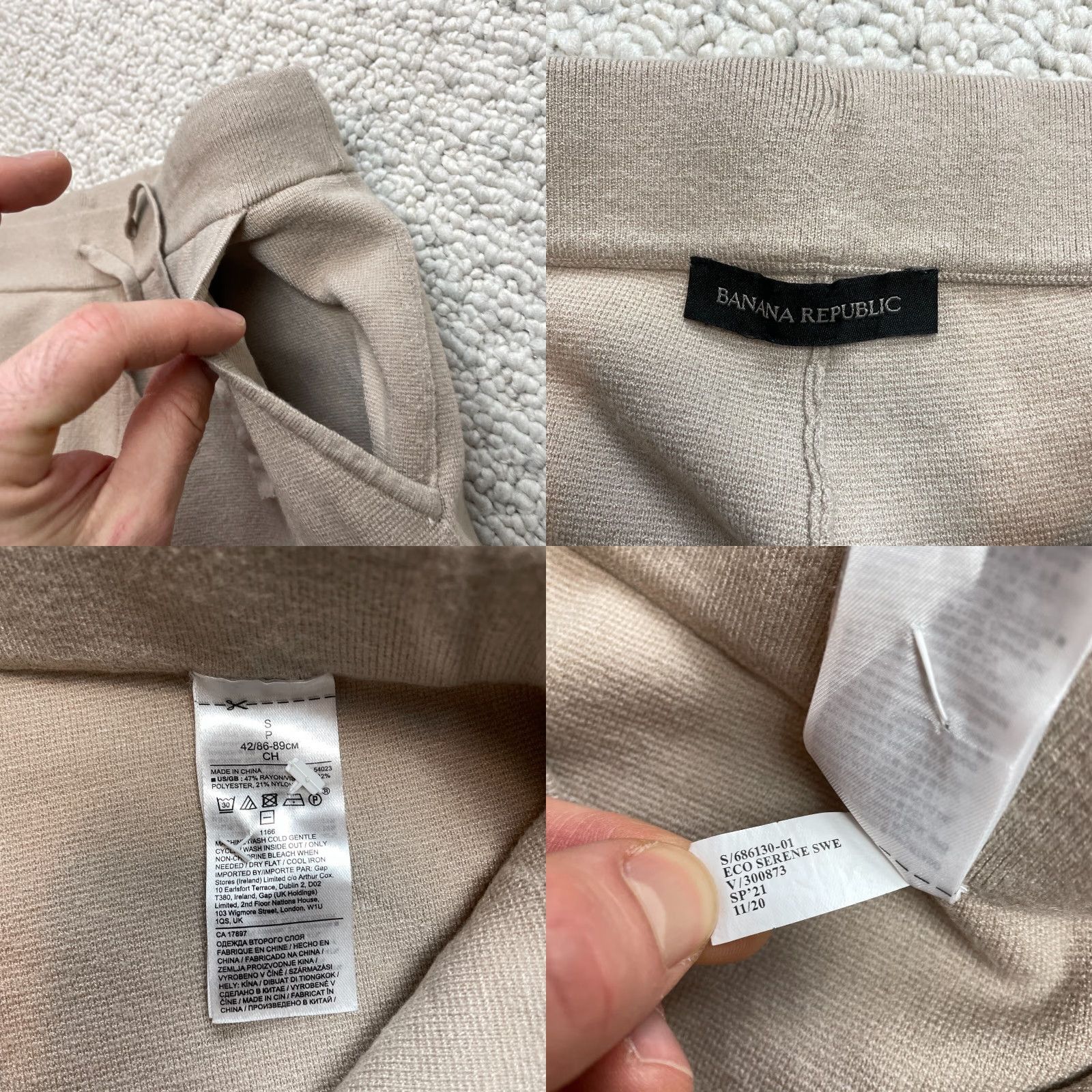 Banana Republic VINTAGE Banana Republic Sweatpants Womens Small Beige Tan Pockets Drawstring Ankle 28x23 Size 28" / US 6 / IT 42 - 8 Thumbnail