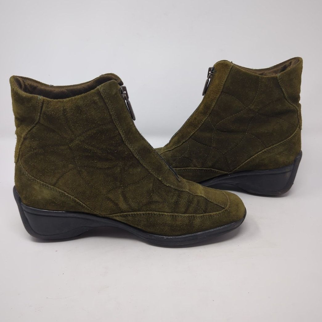 Aquatalia Aquatalia Suede Olive Green Ankle Boots Womens Size 6 Size US 6 / IT 36 - 6 Thumbnail