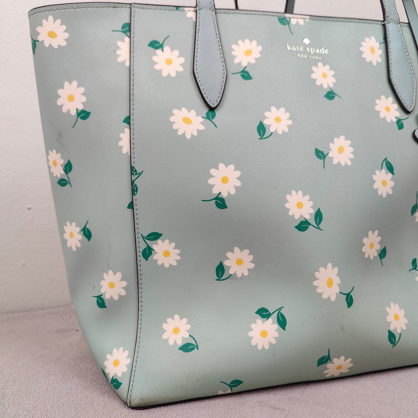 Kate Spade Kate Spade Dana Tote Bag Mint Green Daisy Floral Print Size ONE SIZE - 4 Thumbnail