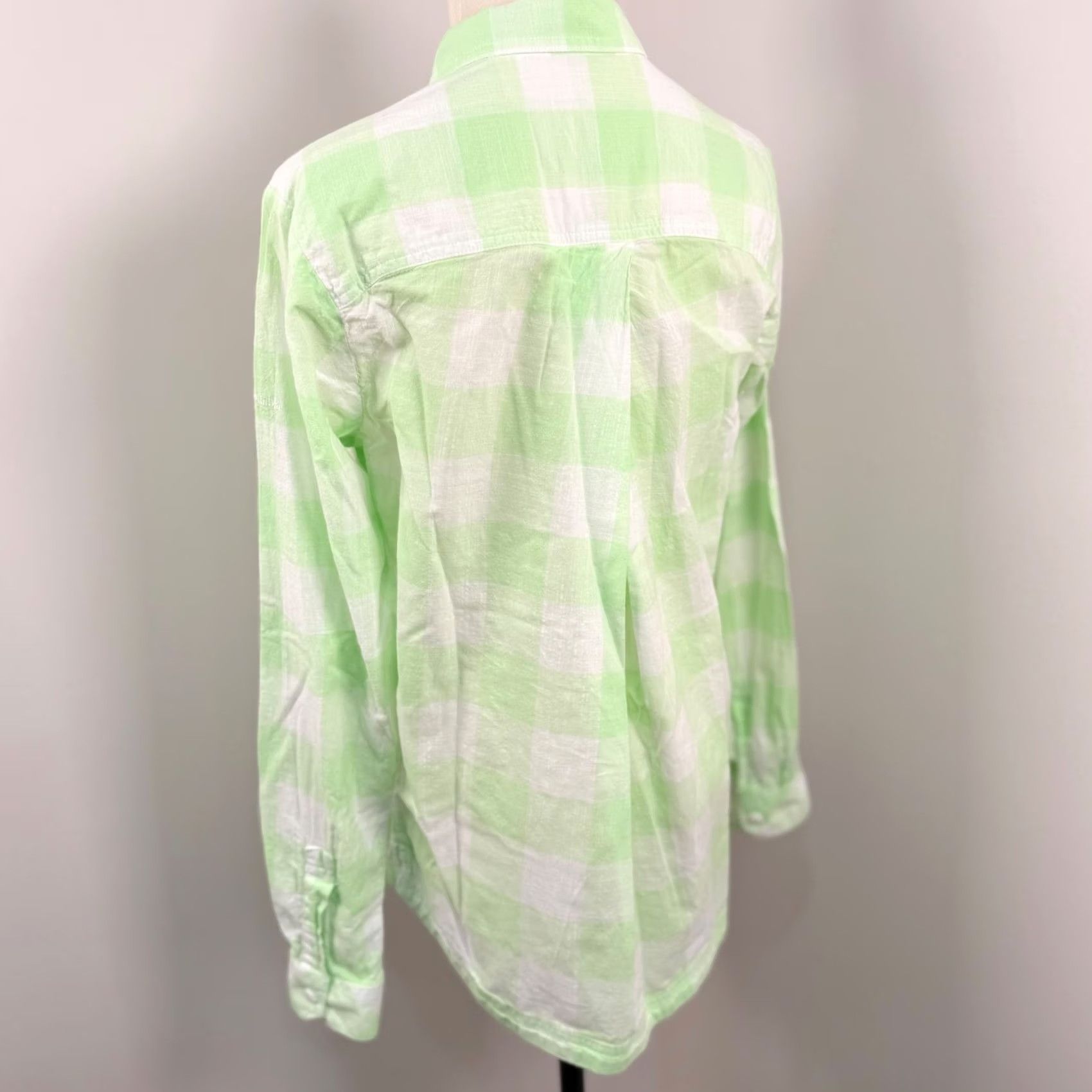 Vintage Columbia Camp Henry Womens S Long Sleeve Gingham Button-Up Shirt Picnic Lightweight Green Check Shirt Women’s Small LS Size S / US 4 / IT 40 - 3 Thumbnail