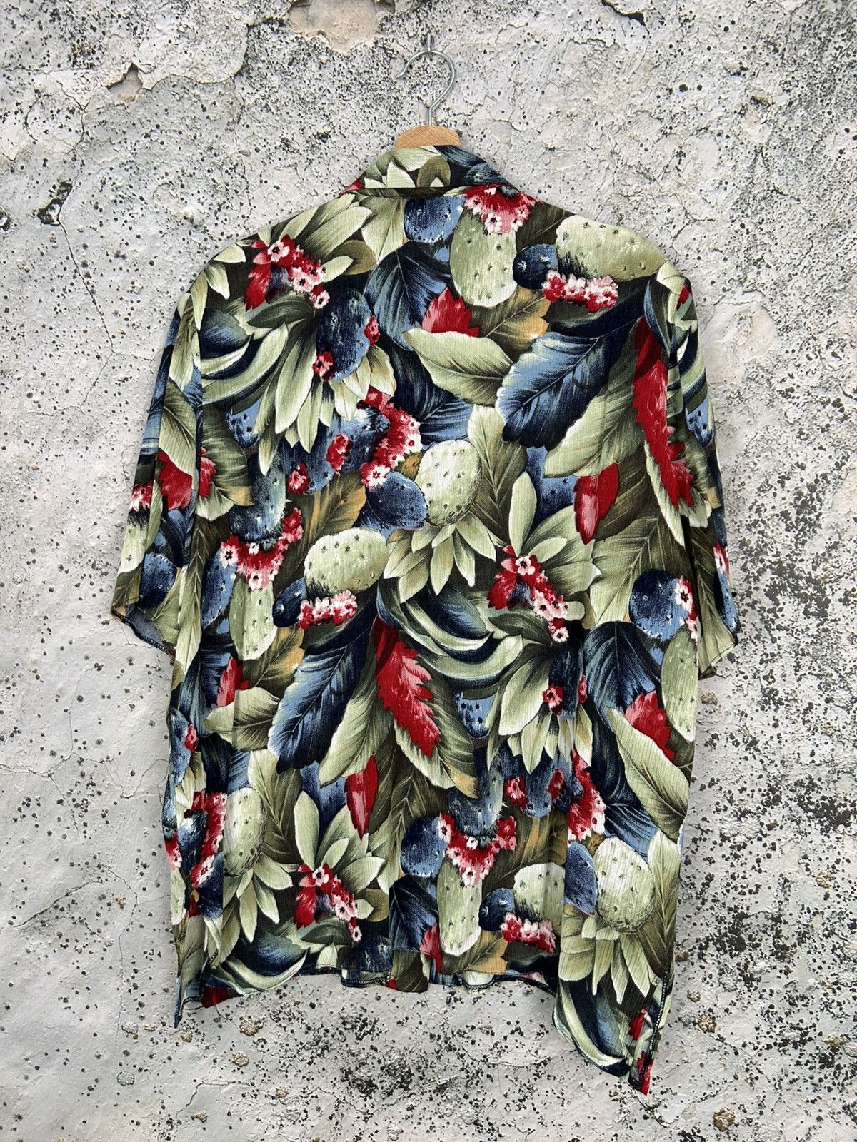 Vintage Vintage 90s Hawaiian Shirt Cactus Viscose Summer Size US XL / EU 56 / 4 - 4 Thumbnail