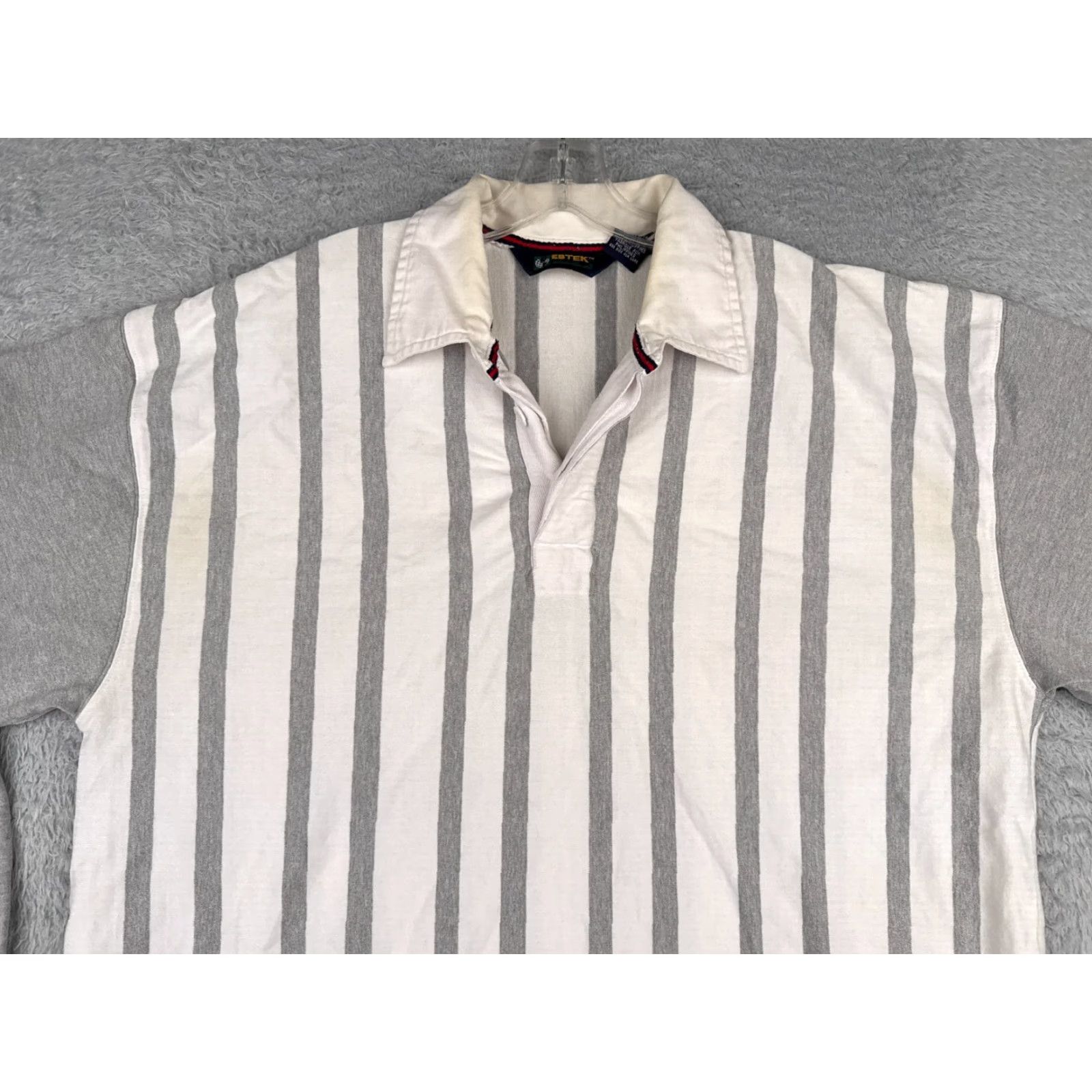Eddie Bauer VINTAGE Eddie Bauer Polo Shirt Men XL Gray Stripe Long Sleeve Cotton Size US XL / EU 56 / 4 - 4 Thumbnail