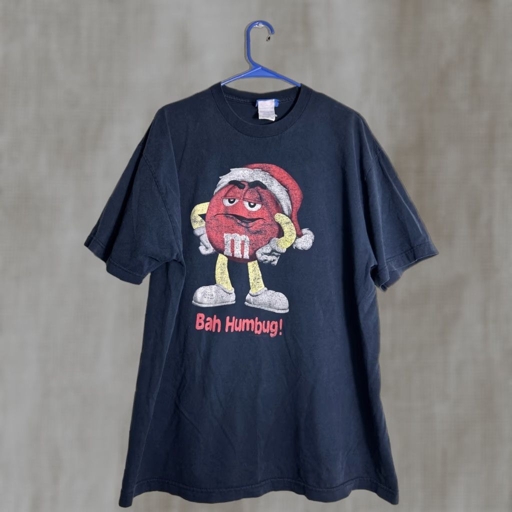 Vintage M&M's Bah Humbug T Shirt XL Navy Christmas Men Short Sleeve Crew Neck Graphic Print Vintage No Size US XL / EU 56 / 4 - 1 Thumbnail