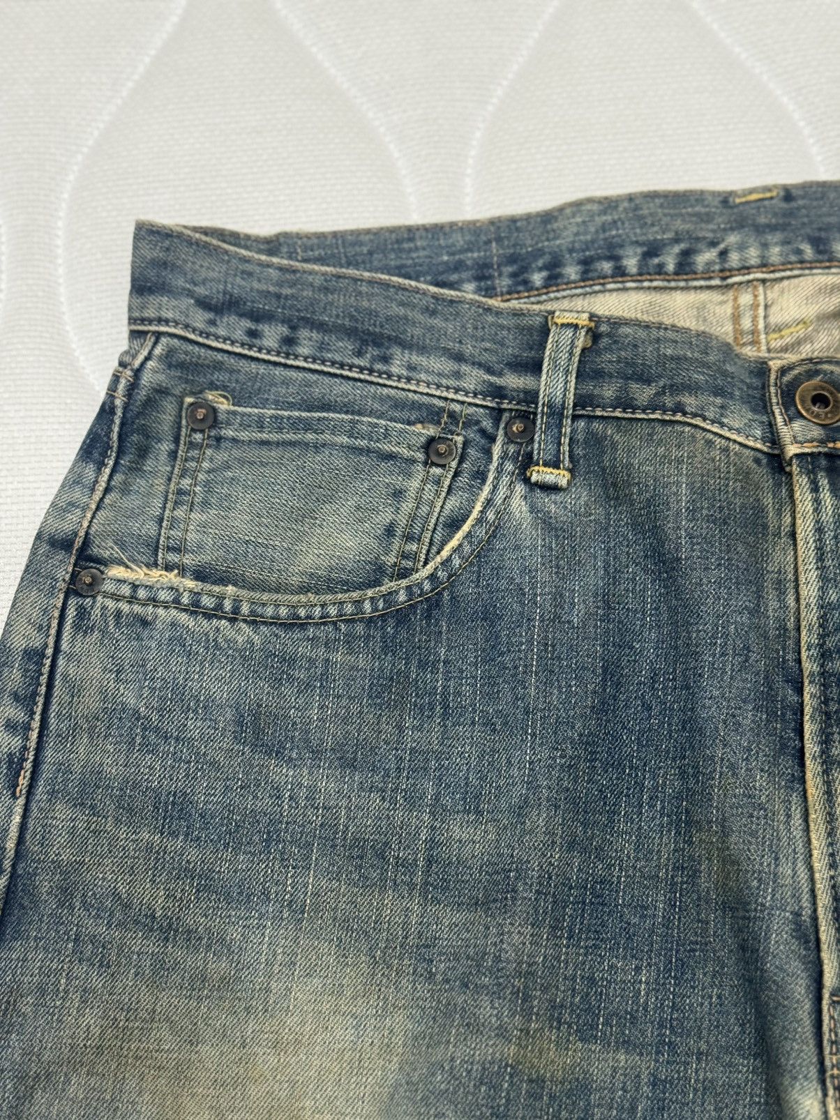 Edwin Sales‼️Ditressed Rusty Vtg Edwin 505X Selvedge (AB-1002) Size US 34 / EU 50 - 4 Thumbnail
