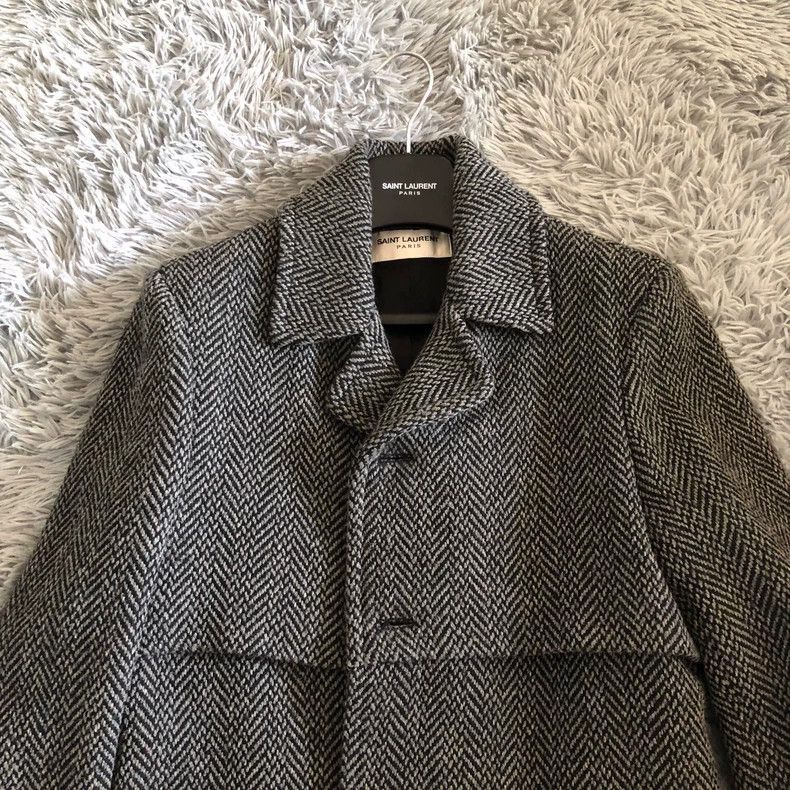 saint laurent houndstooth wool coat-2507