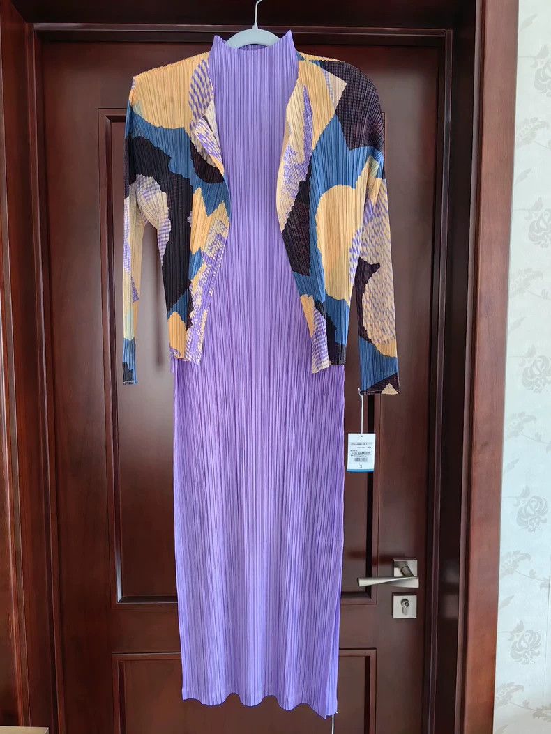 Issey Miyake Issey Miyake size:3 Yellow and blue pleated cardigan Size S / US 4 / IT 40 - 3 Thumbnail