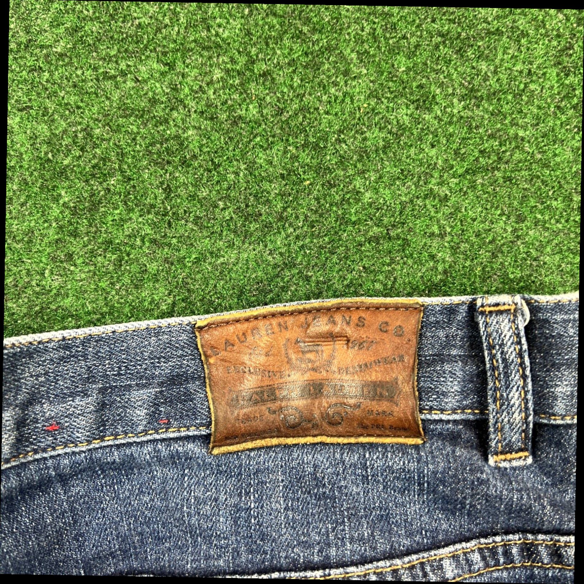 Ralph Lauren Lauren Ralph Lauren Womens 14 Mid Rise Straight Jeans Comfort Stretch Denim Dark Size 36" / US 14 / IT 50 - 3 Thumbnail