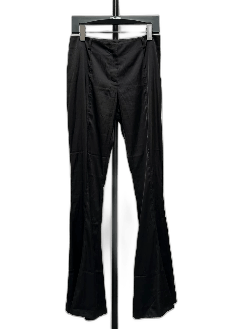 Acne Studios Acne Studio Black Silk Flared Pants-yf Size US 38 / EU 54 - 1 Thumbnail