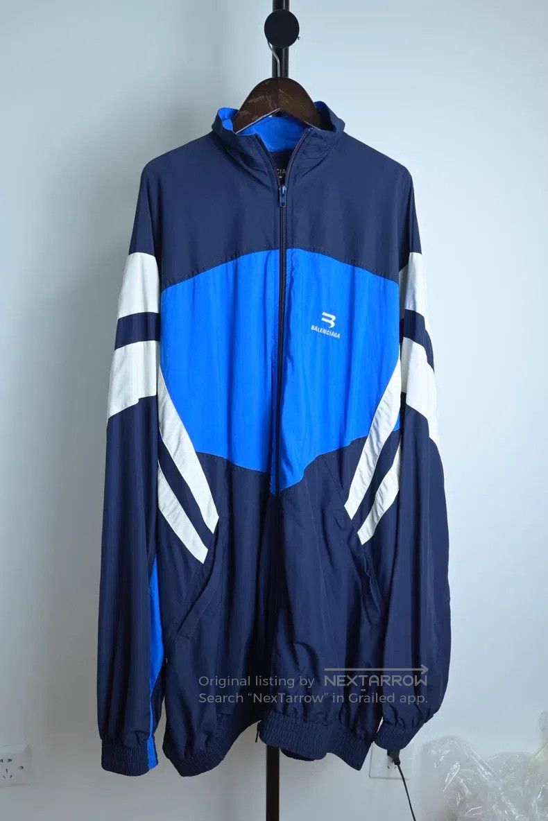 Balenciaga Balenciaga Embroidered blue and white color-block windbrea Size US S / EU 44-46 / 1 - 1 Thumbnail