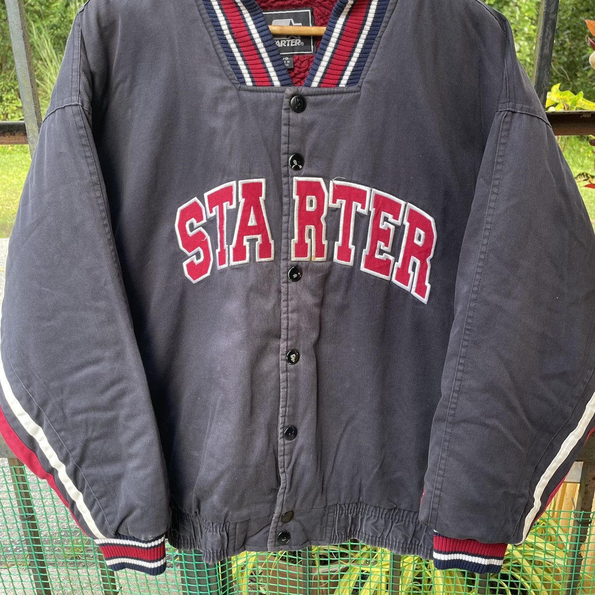 Starter 🔥Vintage Starter Big Spellout Sherpa Inside Bomber Jacket Size US XL / EU 56 / 4 - 5 Thumbnail