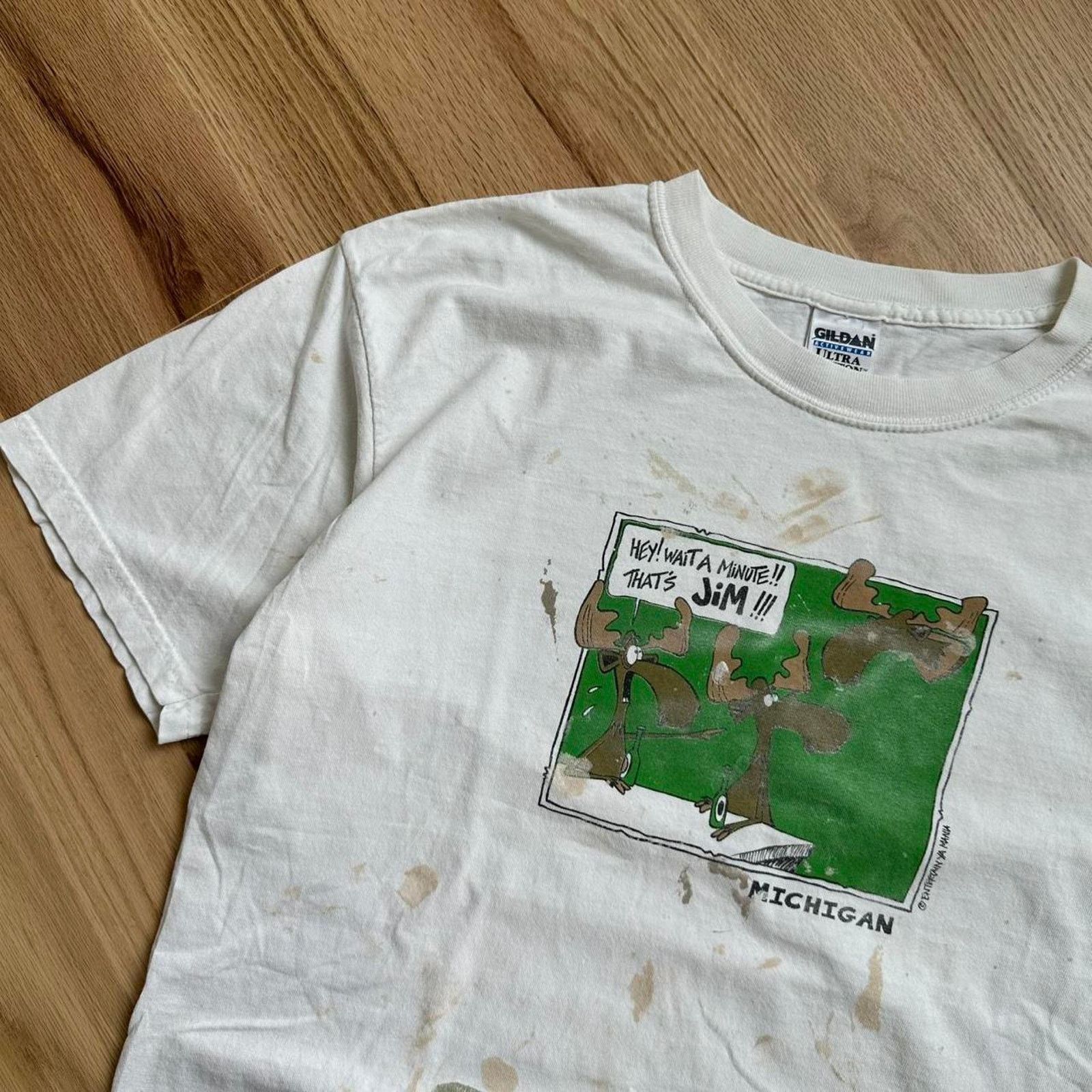 Other × Vintage Vintage 90s Thrashed Painter Funny Michigan Graphic Shirt Size US L / EU 52-54 / 3 - 4 Thumbnail