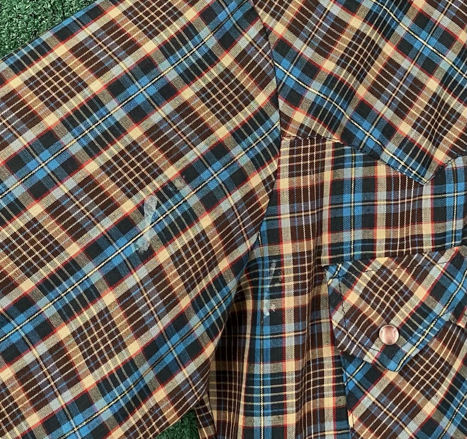 Levi's 70’s Levi’s Western Plaid Brown Teal Pearl Snap Shirt Small Size US S / EU 44-46 / 1 - 10 Thumbnail