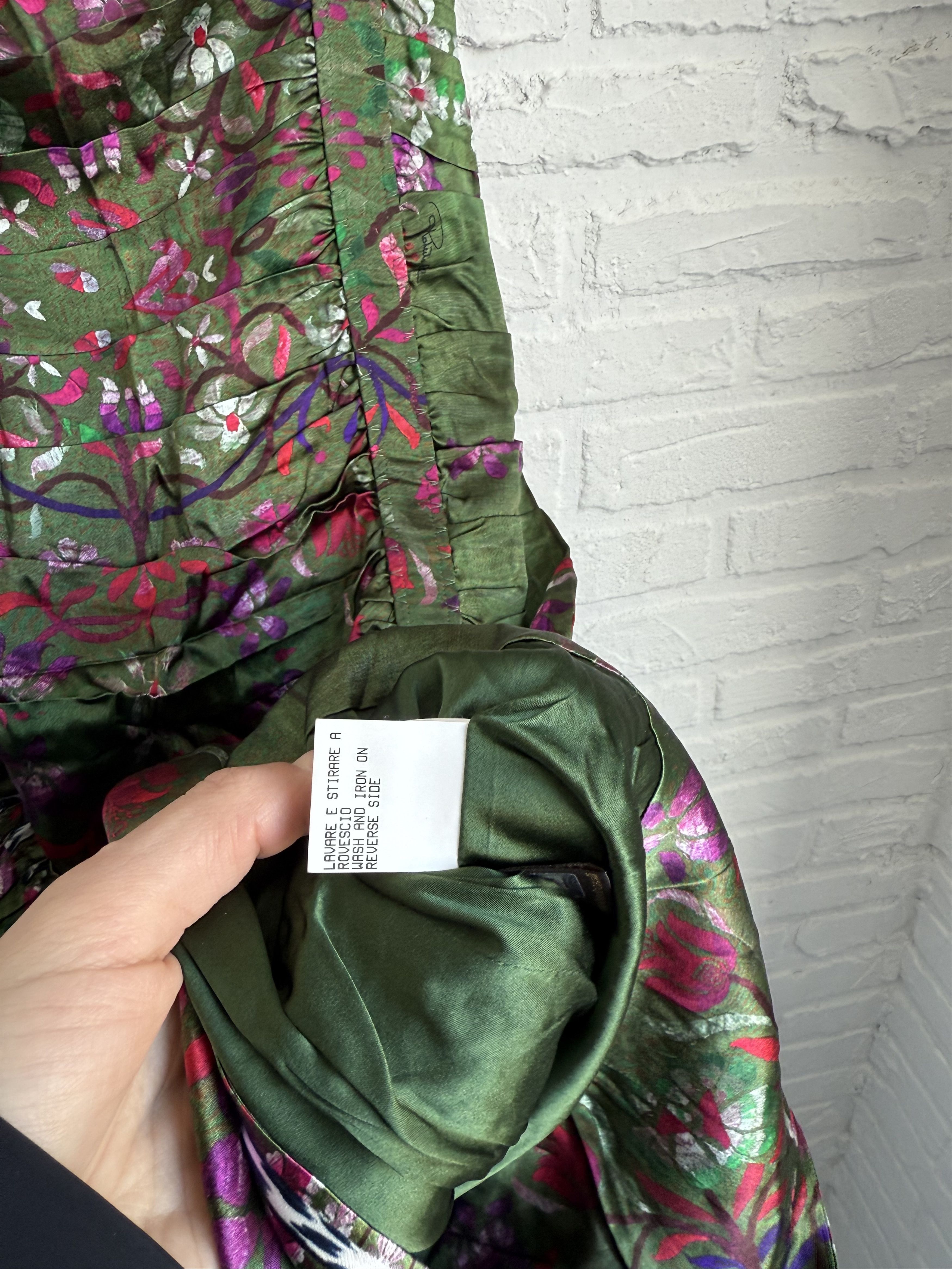 Roberto Cavalli SS 2008 Roberto Cavalli Silk Floral Ruched dress Size S / US 4 / IT 40 - 6 Thumbnail