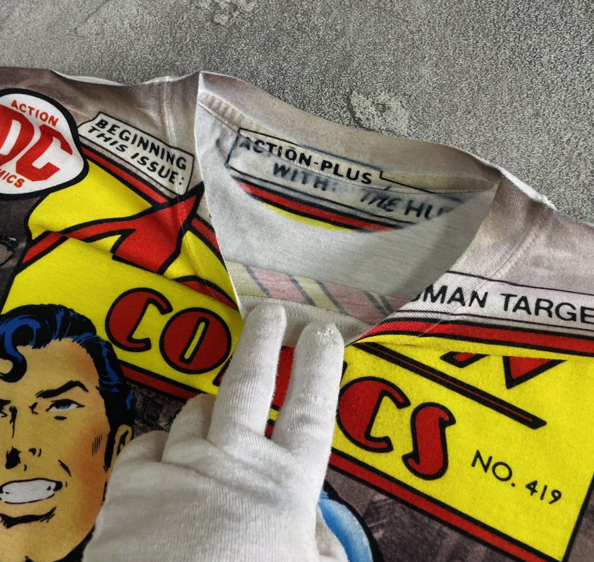 Marvel Comics Vintage Super Man Action DC Comics Over Print Men’s Shirt Size US XL / EU 56 / 4 - 10 Thumbnail