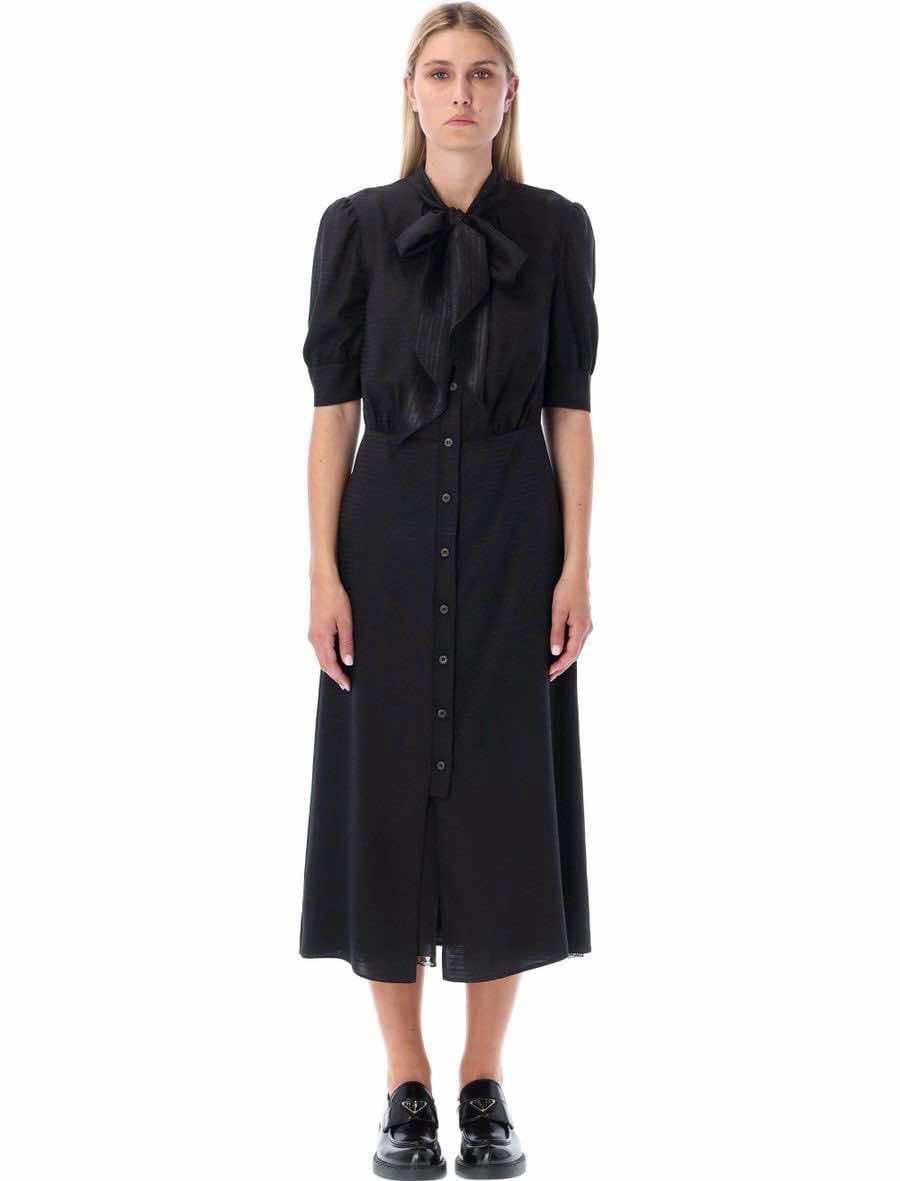 Prada PRADA x Raf Simons F/W 2022 Silk Jacquard Logo Dress IT 44 Size M / US 6-8 / IT 42-44 - 2 Thumbnail