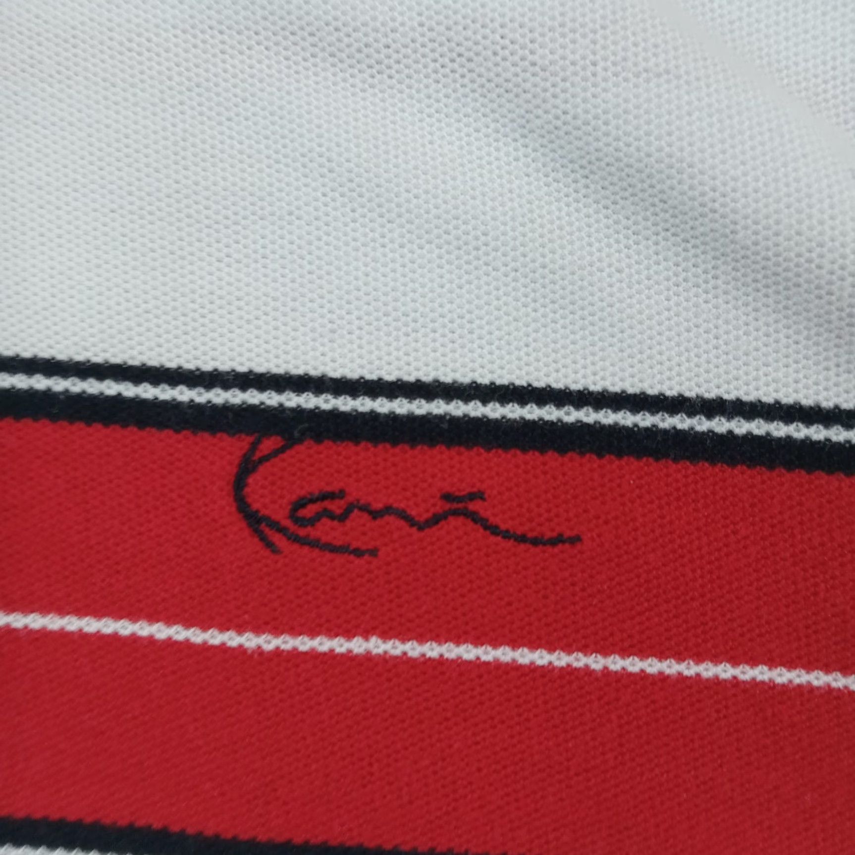 Karl Kani Karl Kani Mens Polo Shirt Extra Large XL Red White Striped Casual Size US XL / EU 56 / 4 - 6 Thumbnail