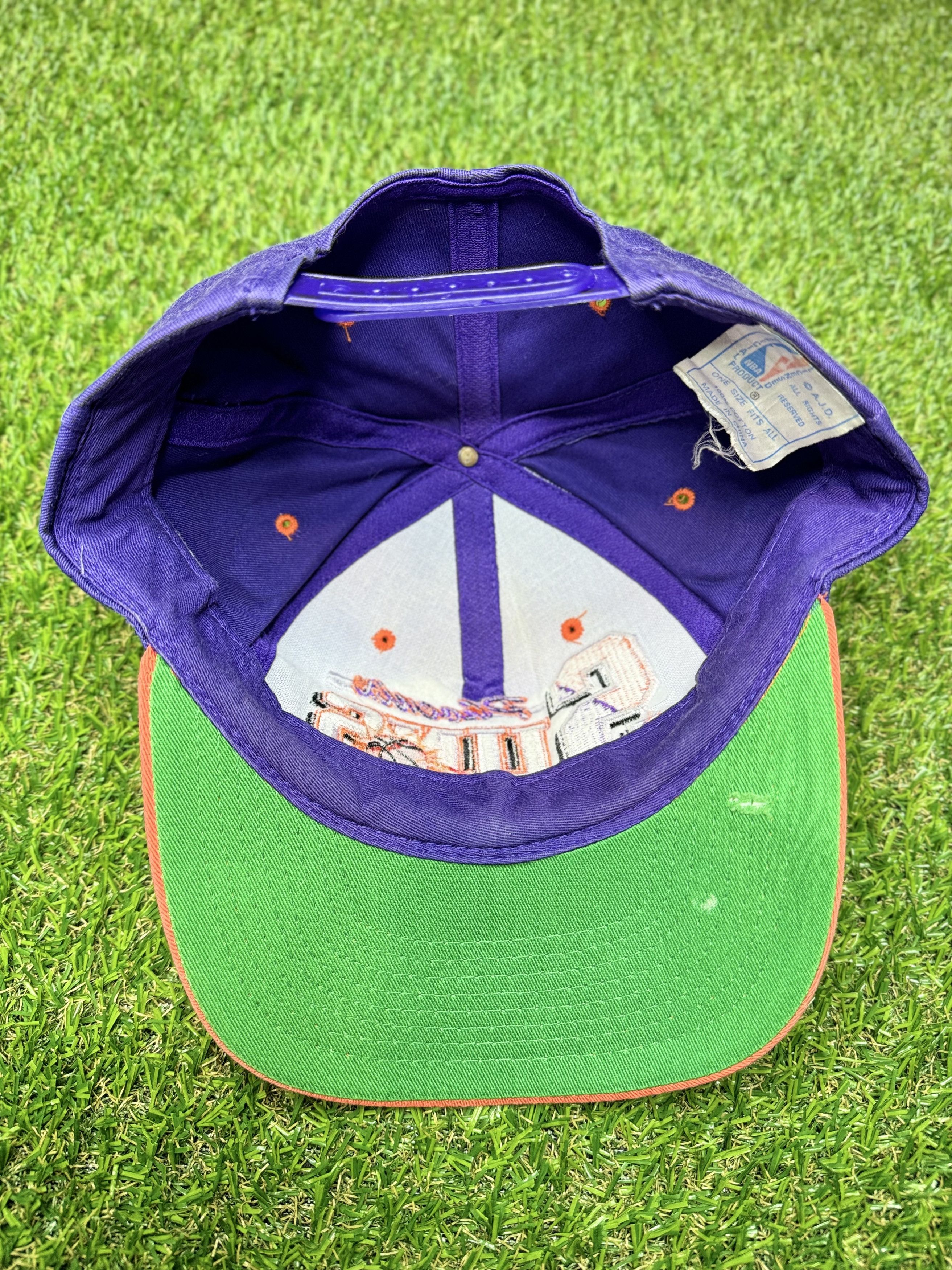Vintage VTG Phoenix Suns "S" Logo AJD NBA Purple Orange Snapback Hat Size ONE SIZE - 3 Thumbnail