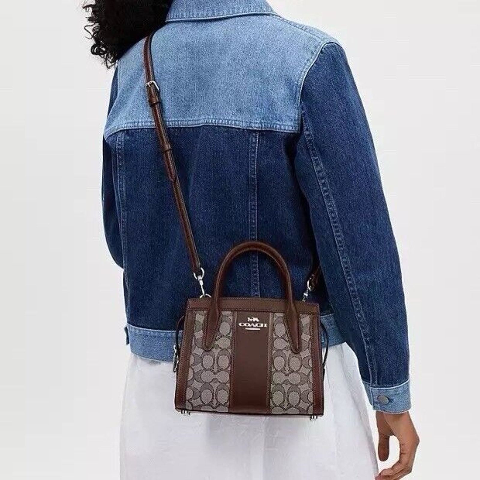 Coach NWT COACH Andrea Carryall Bag CT766 Silver /Oak/Maple Size ONE SIZE - 6 Thumbnail
