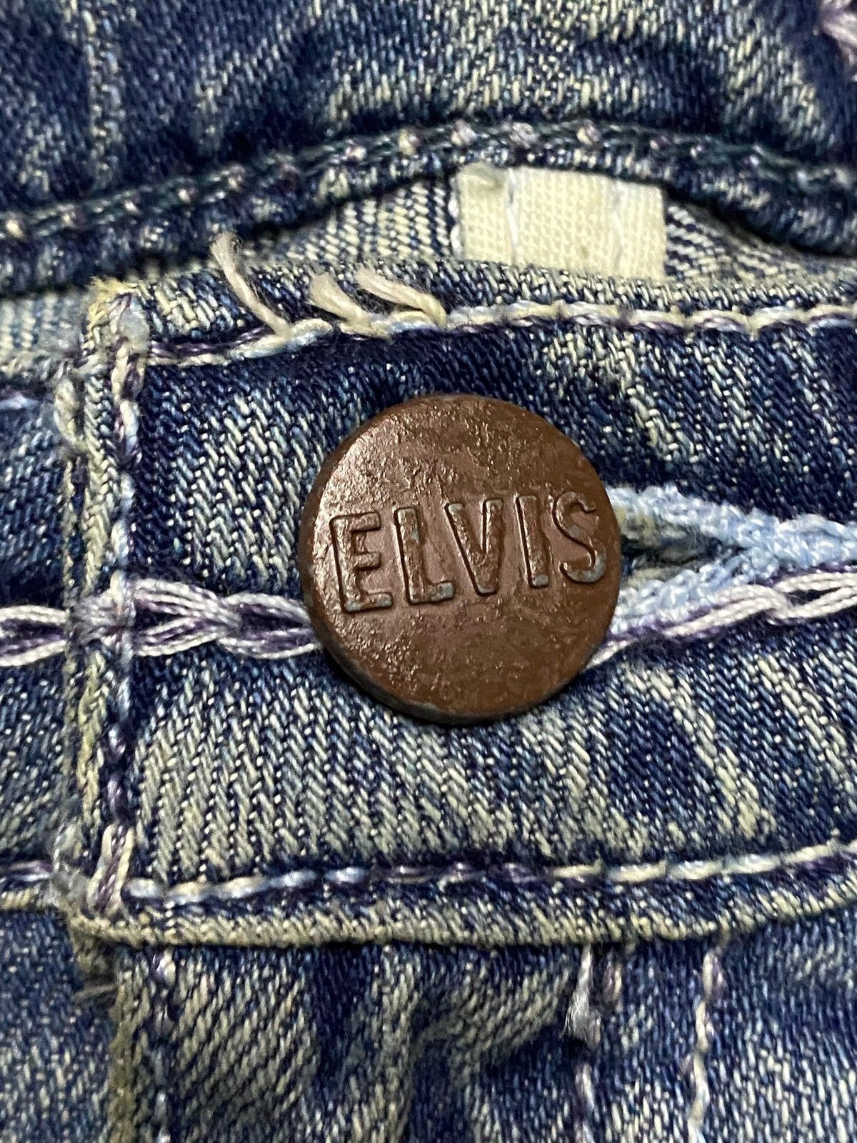 If Six Was Nine Japanese Brand Elvis Distressed Embroidery Flare Jeans Size 27" / US 4 / IT 40 - 9 Thumbnail