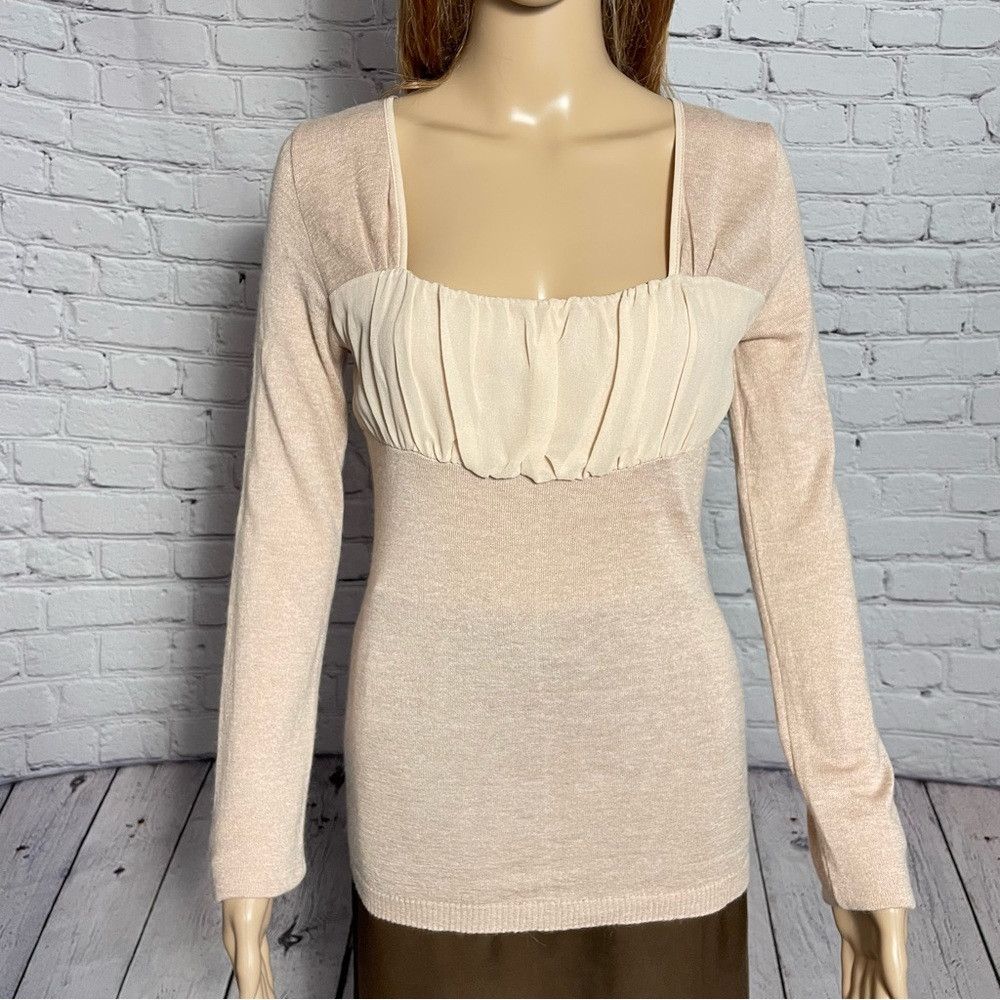 Other NWT New $260 Kaos Wool Blend Silk Knit Blush Sweater Size S Size S / US 4 / IT 40 - 4 Thumbnail