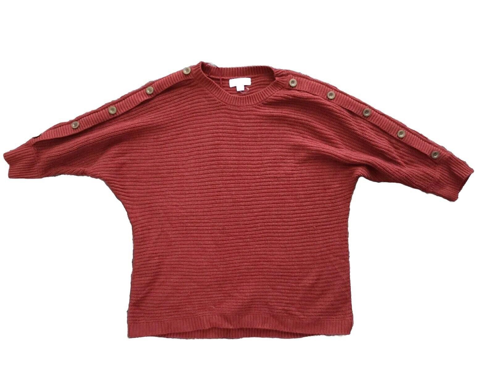 Designer Juniper Ln Maternity Sweater medium Rust Maroon Buttons 3/4 Size M / US 6-8 / IT 42-44 - 1 Thumbnail
